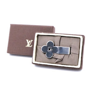 Louis Vuitton Money Clip Flower Monogram Stainless Steel Vintage Authentic EUC